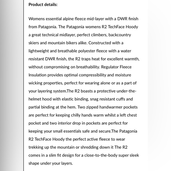 Women’s Patagonia R2® TechFace Hoody - Picture 7 of 9